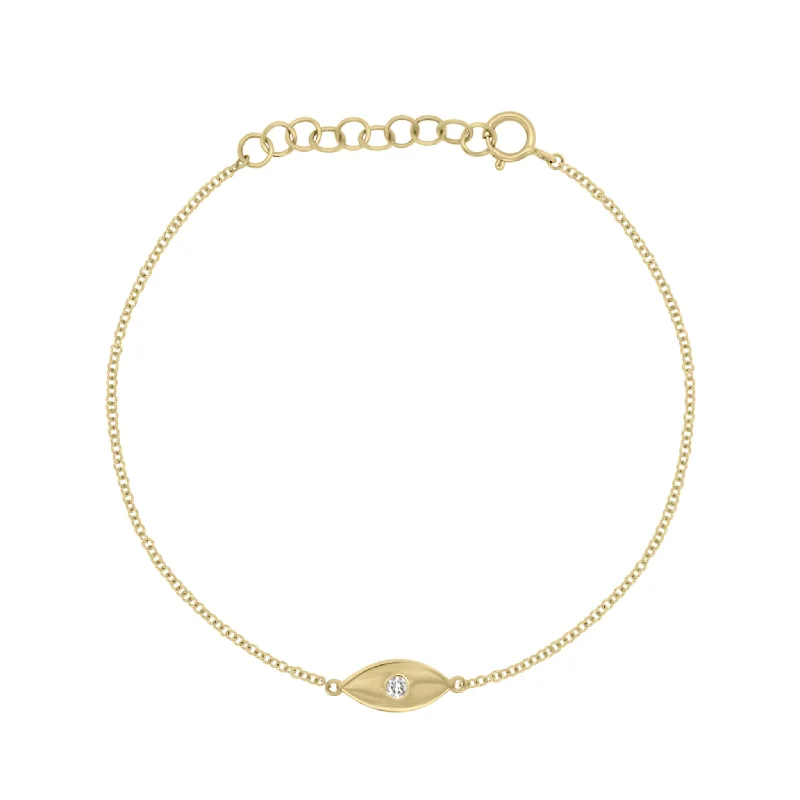 luxury diamond anniversary band Diamond & Gold Evil Eye Bracelet