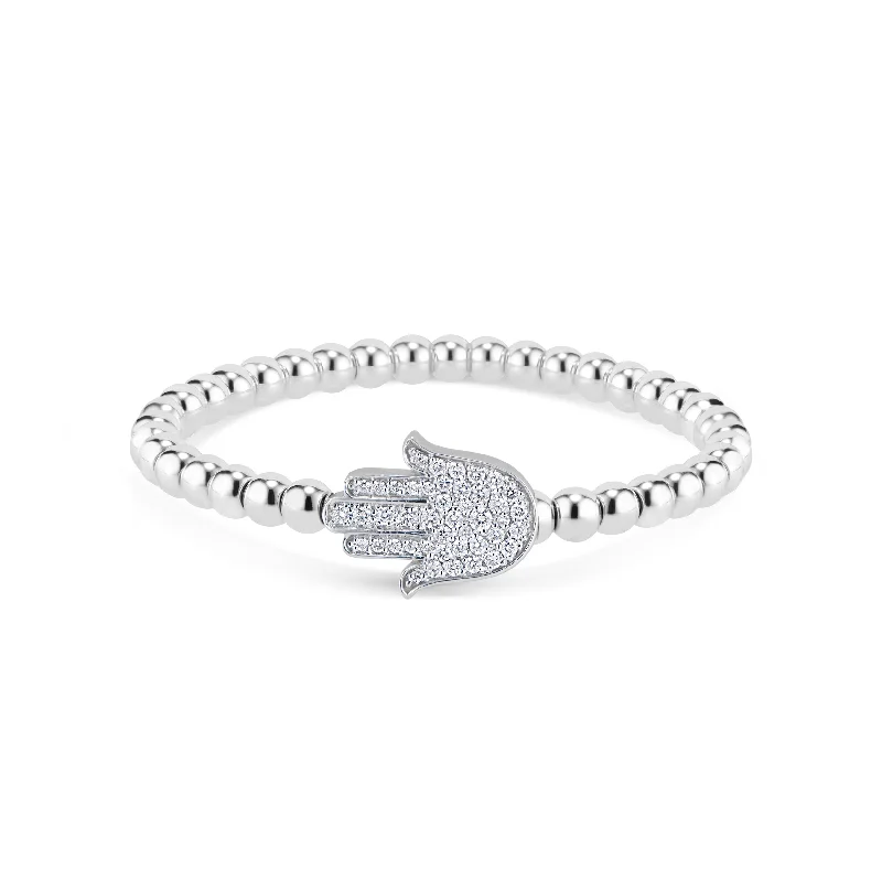 celestial star cluster earrings Diamond Hamsa Stretch Bracelet