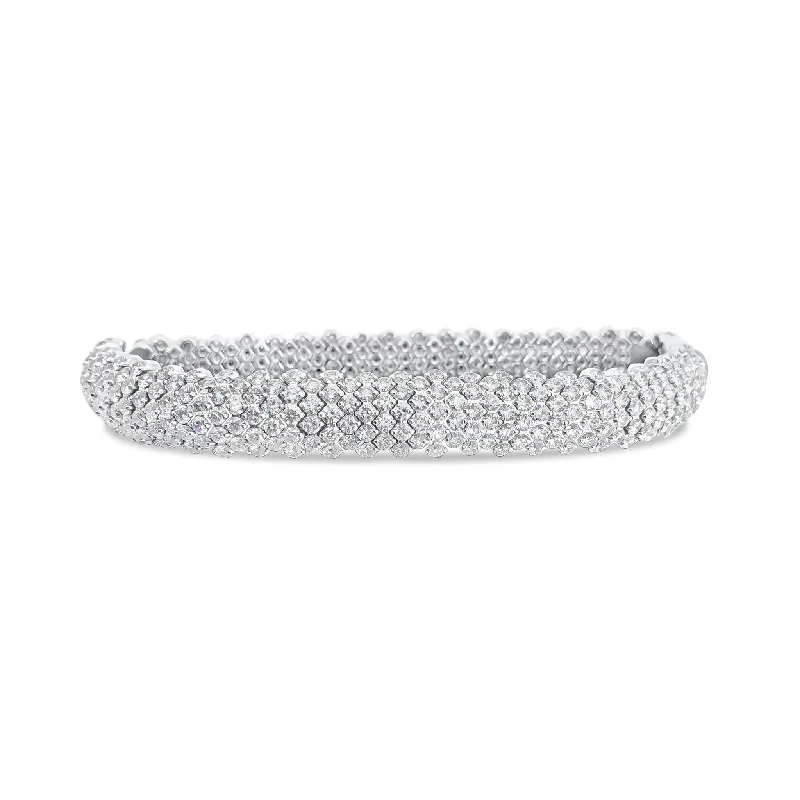 custom silver charm bracelet Diamond Multi Row Stretch Bracelet