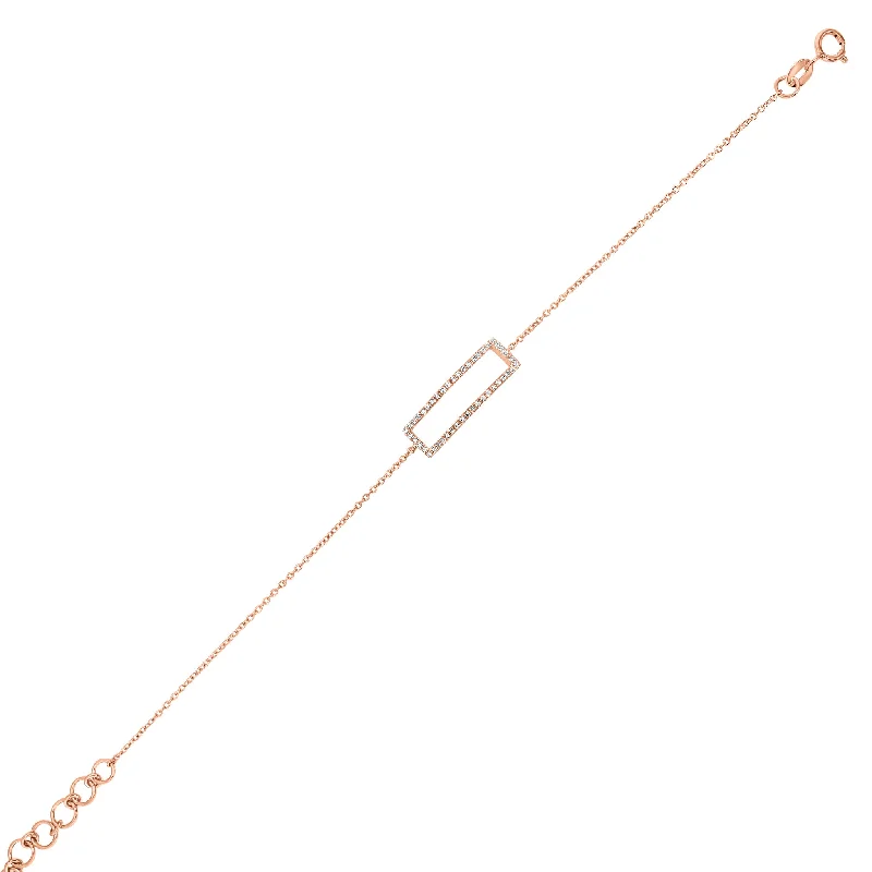 silver infinity symbol bracelet Diamond Open Rectangle Bracelet