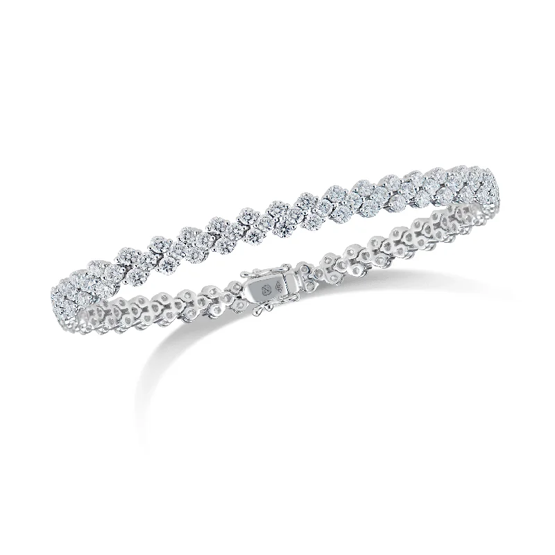 unique diamond eternity band Diamond Quatrefoil Tennis Bracelet