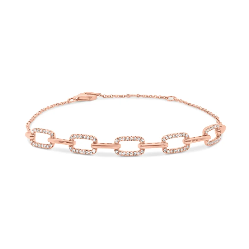 minimalist crystal quartz ring Diamond Rectangular Link Cable Chain Bracelet