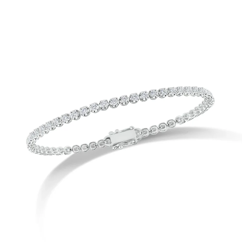 custom engraved wedding band Diamond Slim Classic Tennis Bracelet
