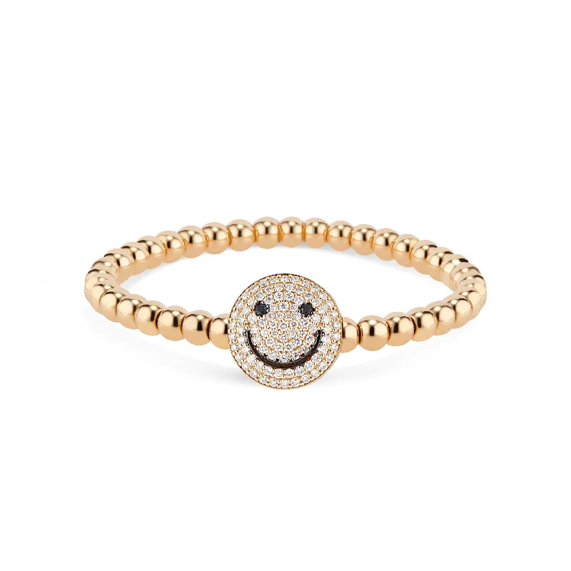 handcrafted beaded hoop earrings Diamond Smiley Face Bracelet