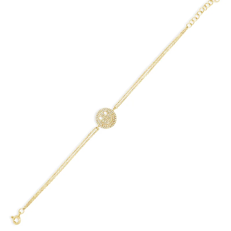crystal drop earrings elegant Diamond Smiley-Face Fashion Bracelet