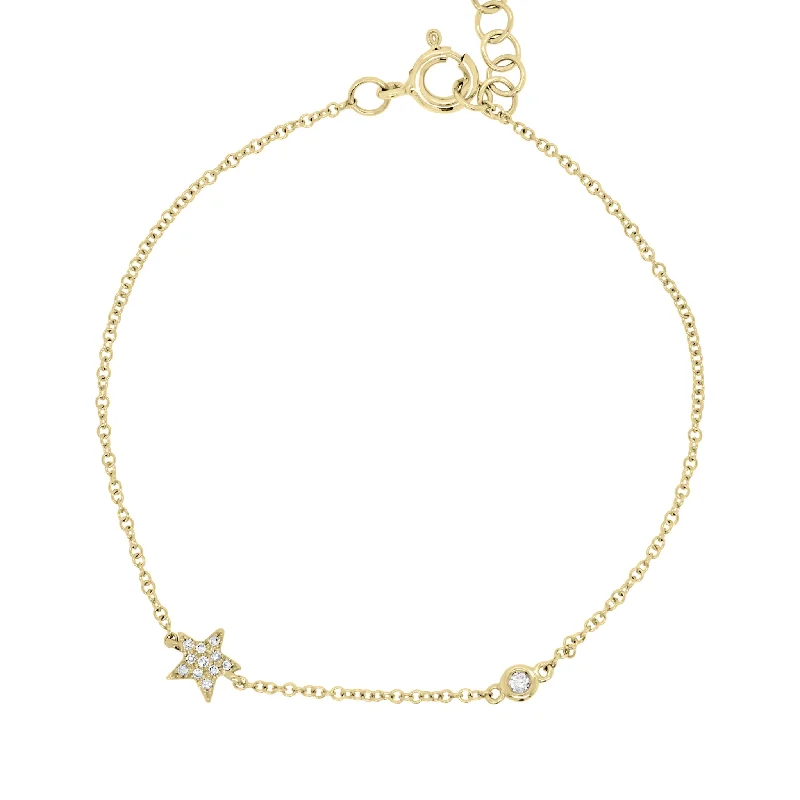 silver moon phase pendant Diamond Star & Bezel Bracelet