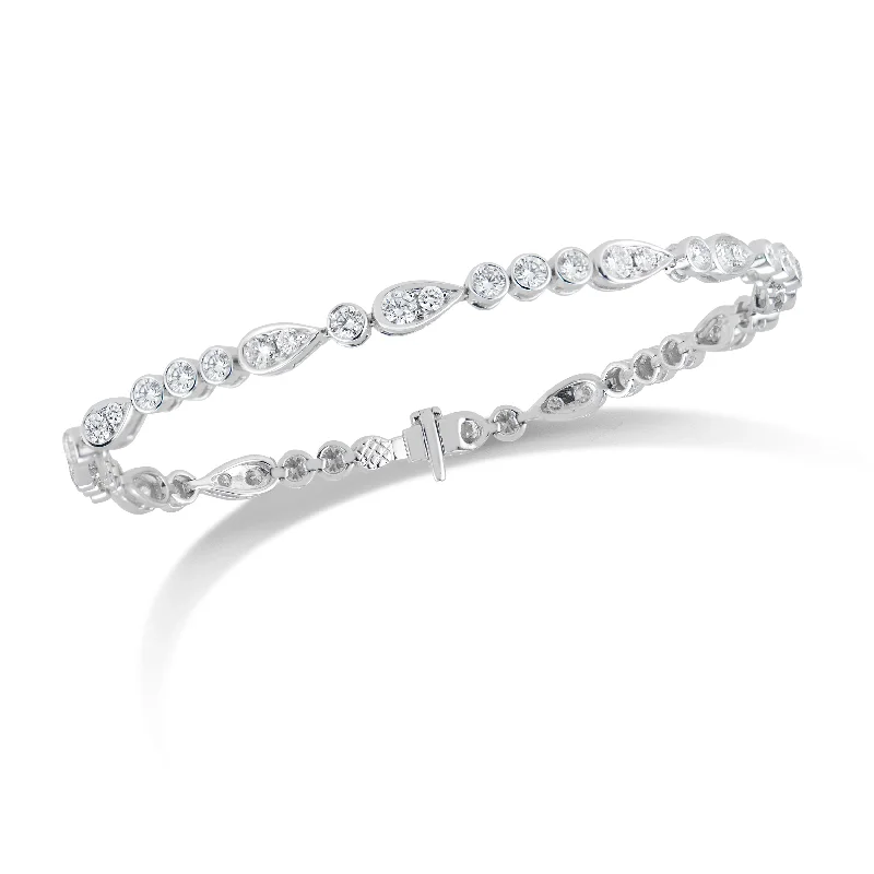 personalized gold bar necklace Diamond Teardrops & Circles Tennis Bracelet