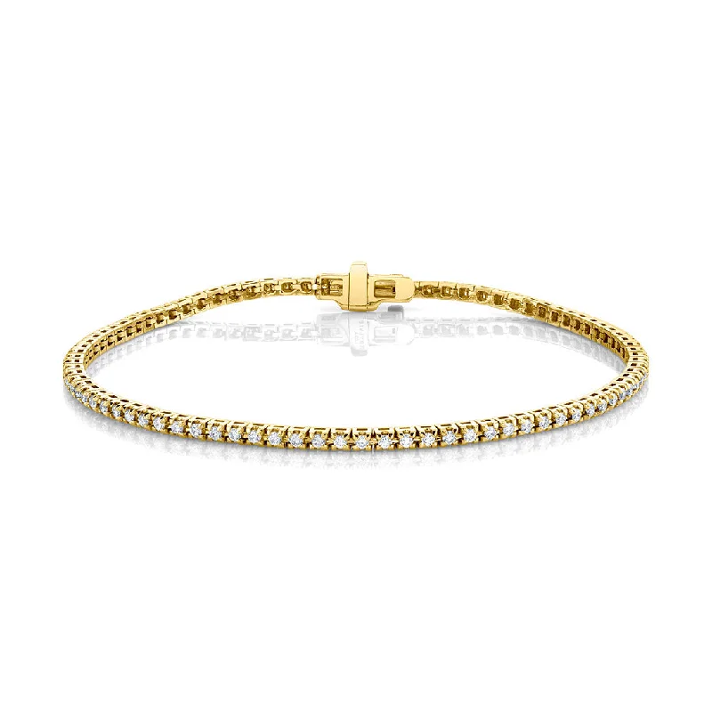 layered gold coin pendant necklace Diamond Tennis Bracelet, 1 Carat, 14K Yellow Gold