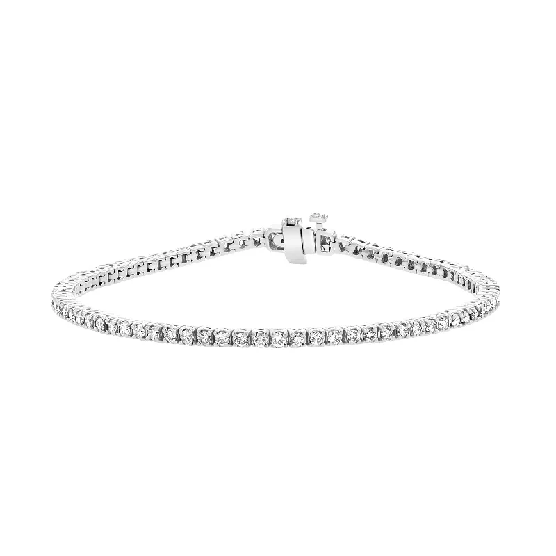 handcrafted gemstone drop earrings Diamond Tennis Bracelet, 2 Carats, 14K White Gold