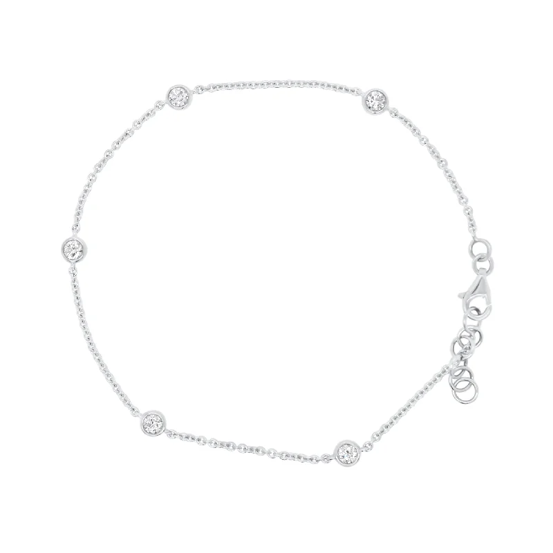 personalized couples ring engraved Diamonds by the Yard 5-Stone Bracelet