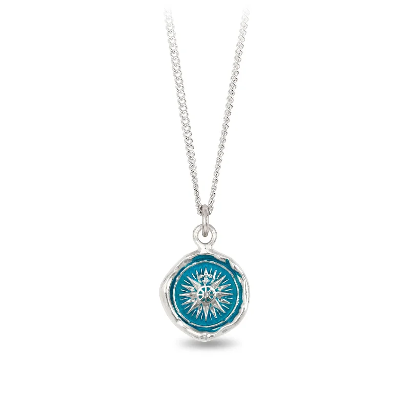 adjustable charm bracelet sterling silver Direction Talisman - Capri Blue