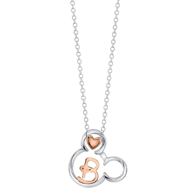custom engraved infinity necklace Disney Sterling Silver 18-inch Initial Pendant; Initial B