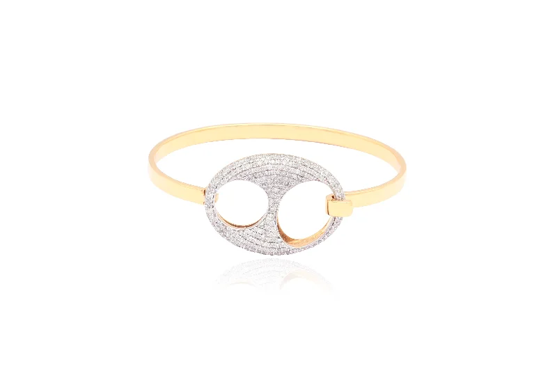 crystal-studded gold ring Diamond Dorado Bangle | Gold