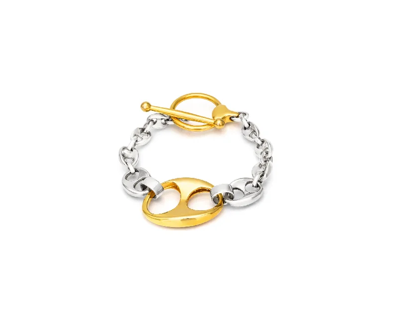 dainty gold chain earrings Dorado Toggle Bracelet | Gold
