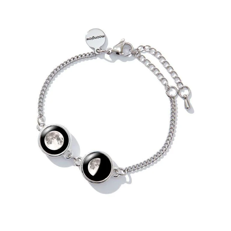 silver infinity knot ring Double Moon Pallene Bracelet