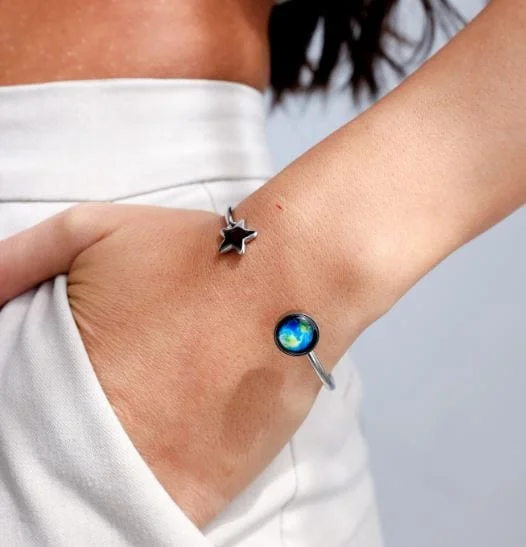infinity necklace with birthstones Earthglow Crépuscule Cuff in Stainless Steel