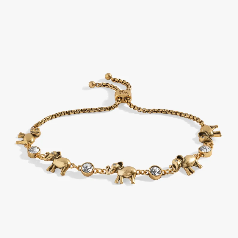 men’s beaded bracelet with charms Elephant Crystal Bolo Bracelet