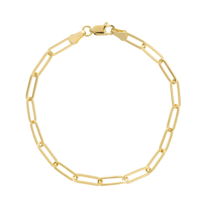 unique crystal bar necklace Paperclip Chain 8-Inch Bracelet, 14K Yellow Gold