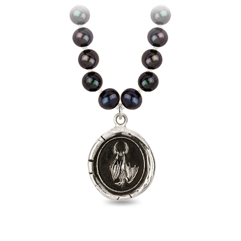 oval blue sapphire ring Embrace Your Dark Side Freshwater Pearl Necklace