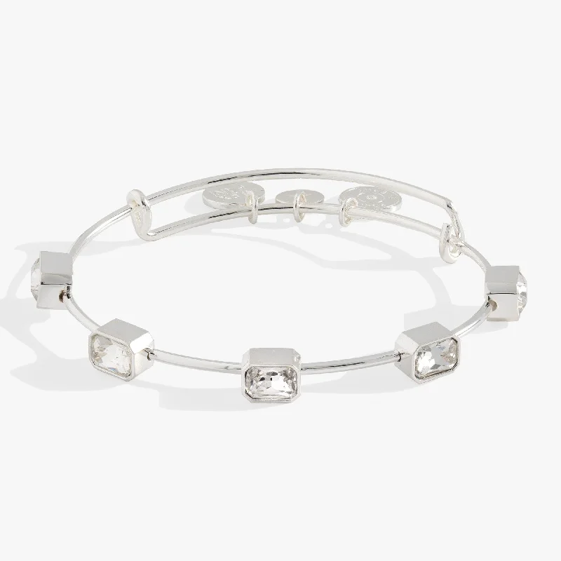 petite diamond promise ring Emerald Cut Stone Bangle