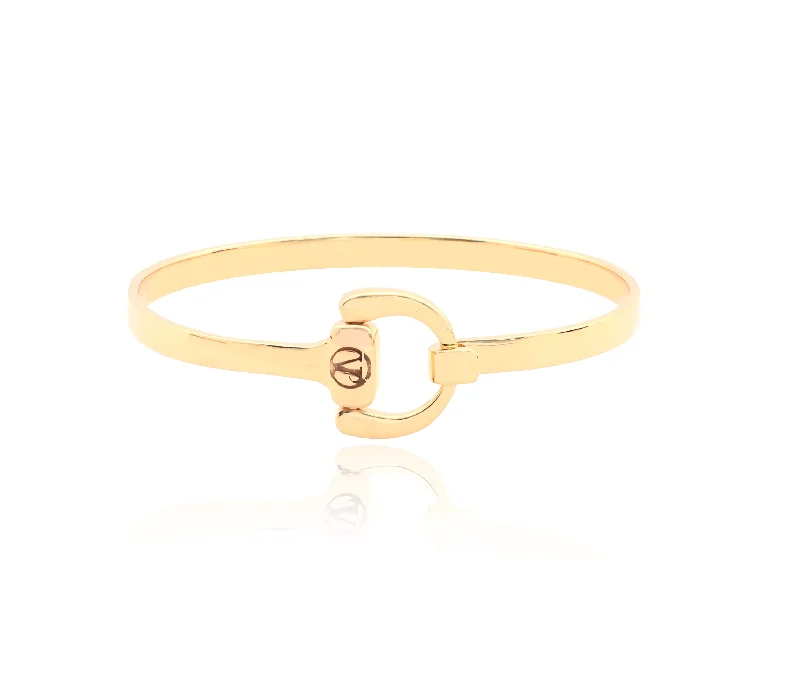 personalized silver cuff bracelet Equestrian Bangle | Gold