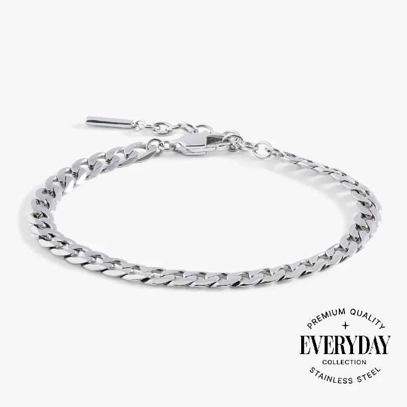 sterling silver infinity bracelet Everyday Flat Curb Chain Bracelet