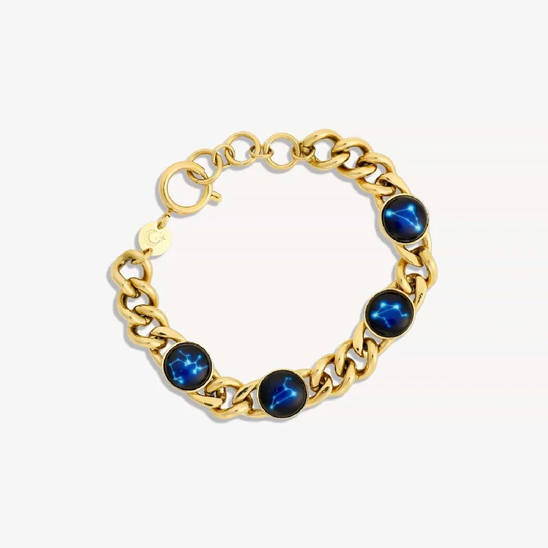 men’s braided leather bracelet Four Star Astral Pleiades Bracelet in Gold