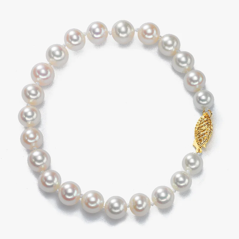 celestial crescent moon bracelet Freshwater Pearls, 7.5 MM Bracelet, 14K Yellow Gold celestial crescent moon bracelet Freshwater Pearls, 7.5 MM Bracelet, 14K Yellow Gold
