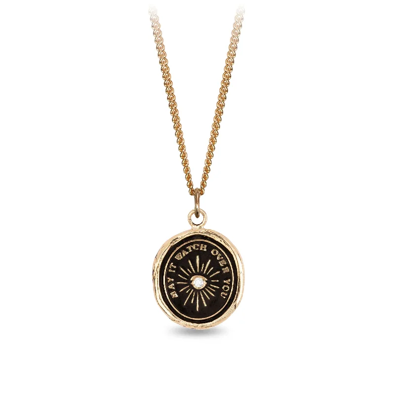 chunky gold chain necklace Higher Power 14K Gold Diamond Set Signature Talisman