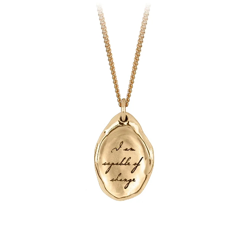 celestial sun charm anklet I Am Capable Of Change 14K Gold Affirmation Talisman