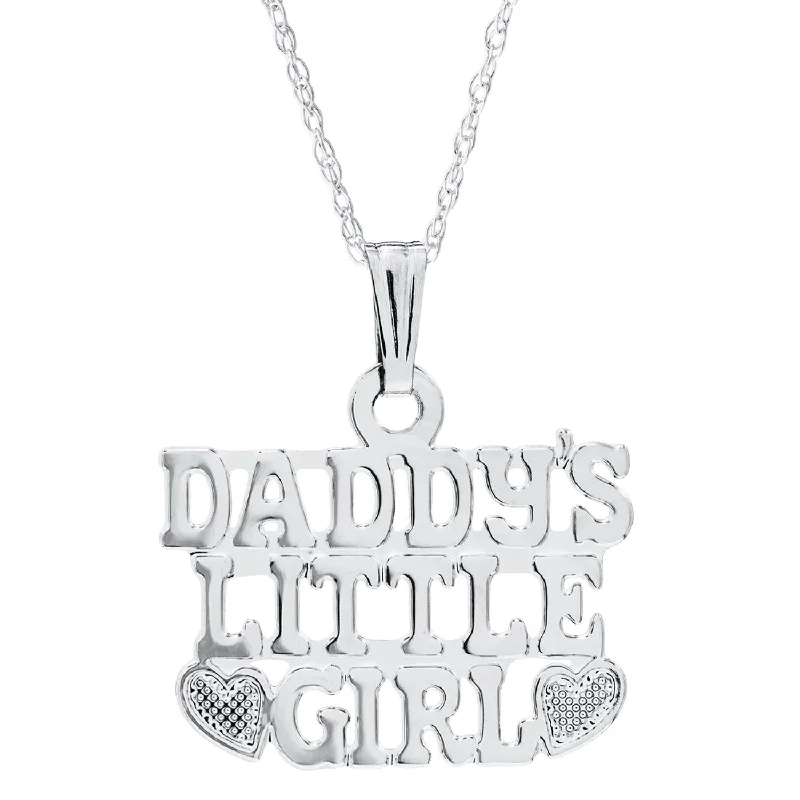 men’s beaded bracelet with charms Kiddie Kraft Sterling Silver 15-inch Childrens Daddy's Little Girl Pendant