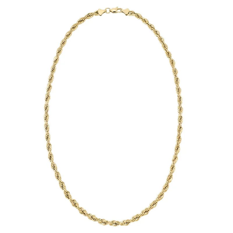 modern baguette diamond ring King by Simone I Smith Yellow Stainless Steel 24-inch 6MM Rope Chain