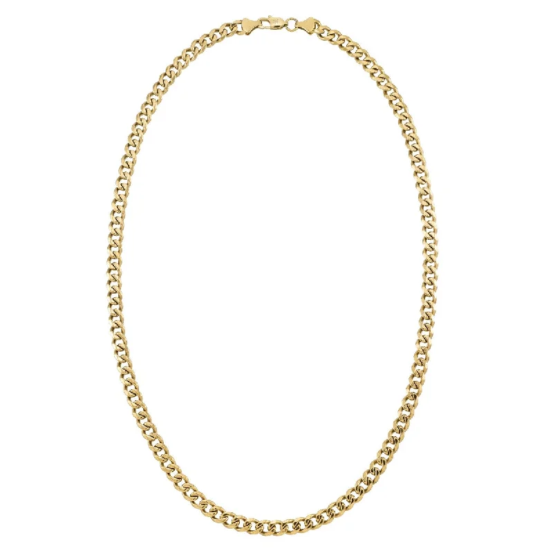 simple gold stacking rings King by Simone I Smith Yellow Stainless Steel 24-inch 6MM Curb Link Chain