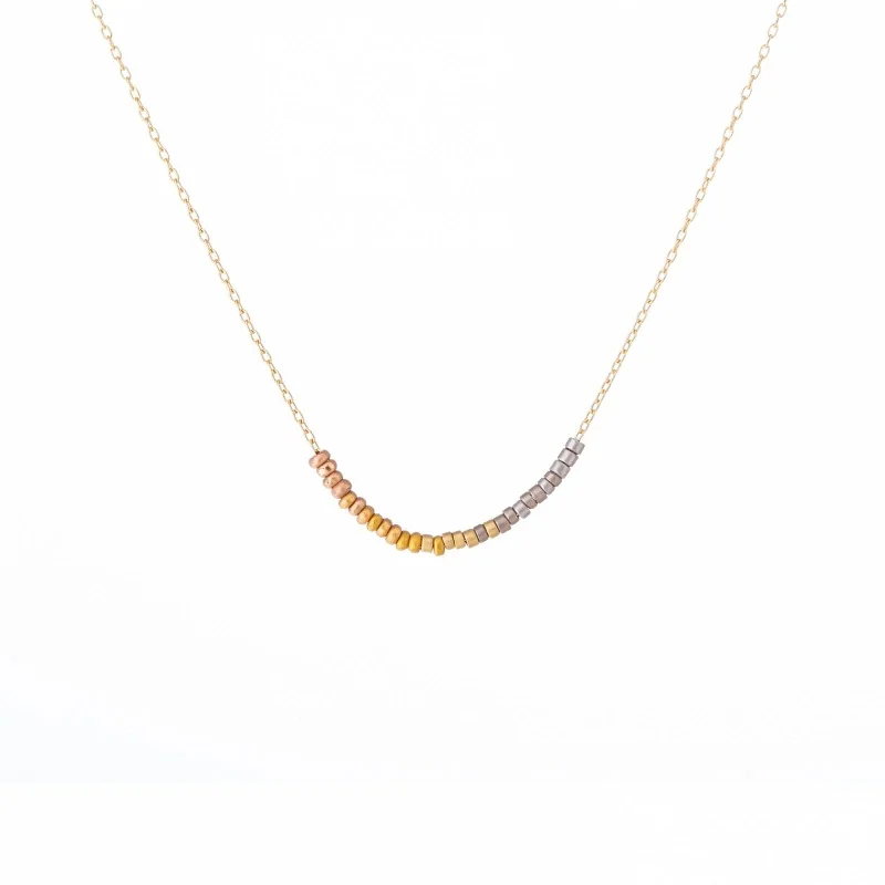 opal cluster ring unique Rainbow Gold Tiny Bead Rainbow Necklace
