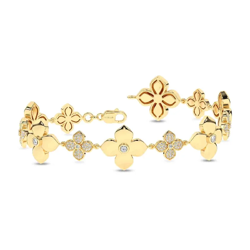 handcrafted braided silver bracelet La Fleur Blooming Bracelet