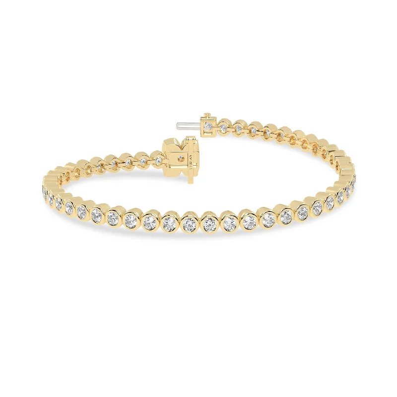 wide gold cuff bracelet La Fleur Encompassing Round Tennis Bracelet