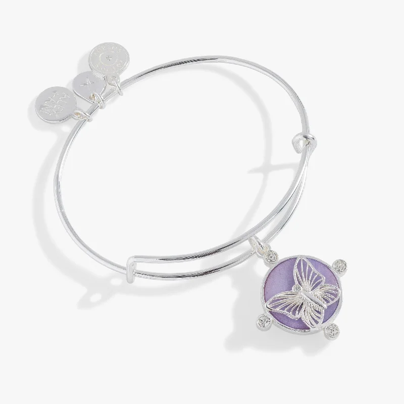 cubic zirconia eternity necklace Lavender Butterfly Charm Bangle
