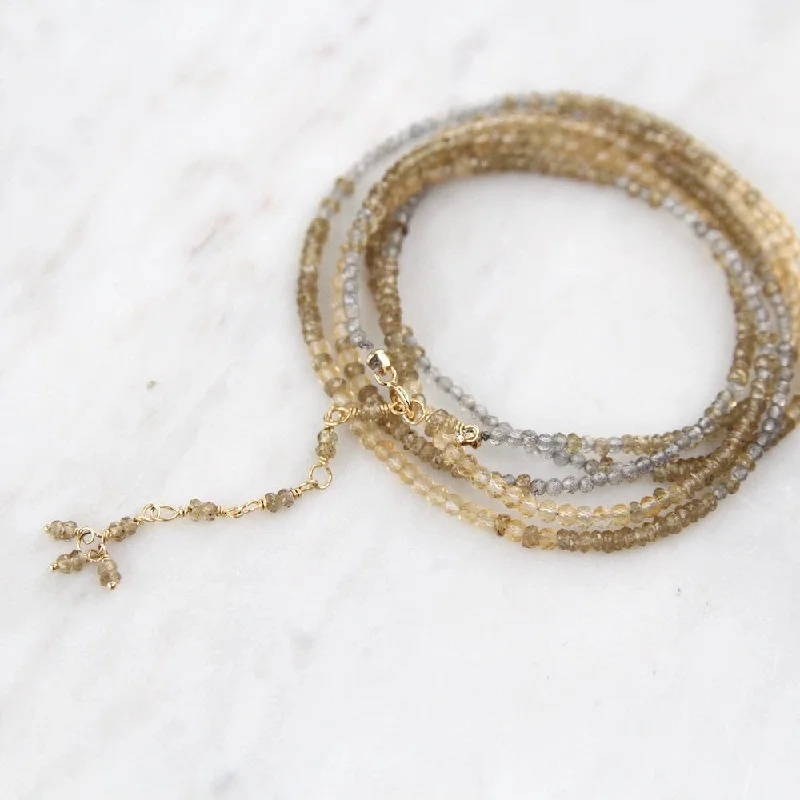 handcrafted silver cross pendant Ombre Golden Wrap Bracelet & Necklace
