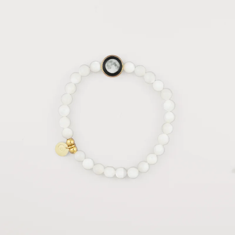 personalized gemstone pendant necklace Lunar Gleam Bracelet in Gold