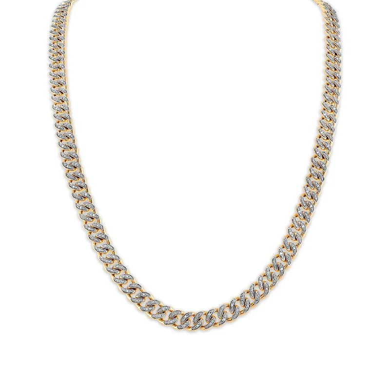 multi-gemstone eternity band Luxe Layers 1/2 CTW Diamond Cuban Link 24-inch Chain in Yellow Gold Plated Sterling Silver