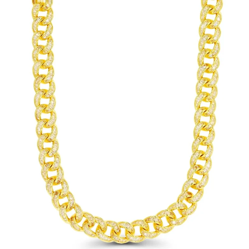 gold and turquoise statement ring Luxe Layers 14KT Yellow Gold Plated Sterling Silver Cubic Zirconia 24-inch 8MM Cuban Link Iced Out Chain