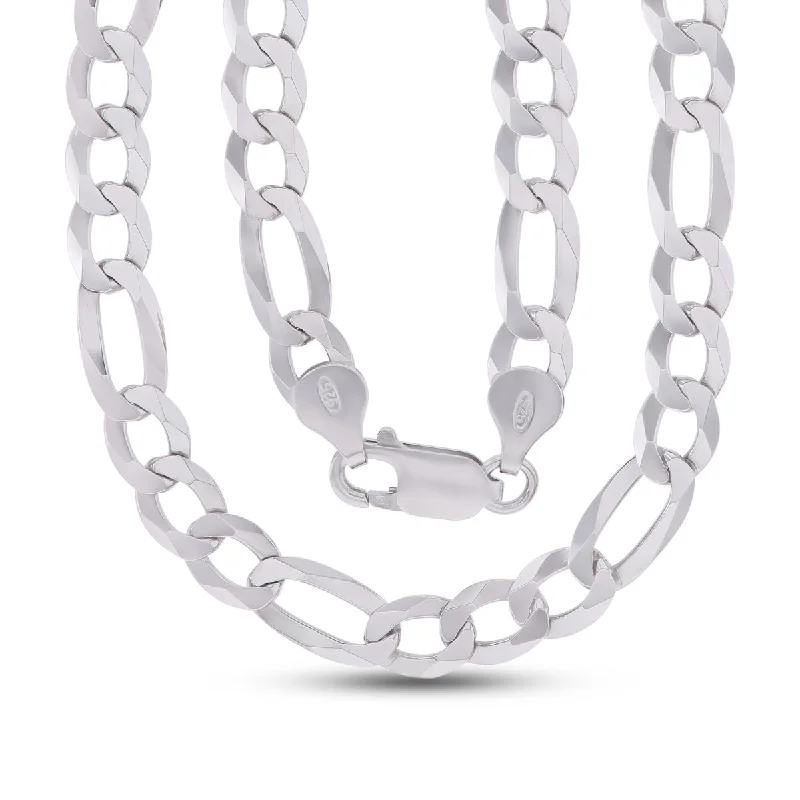 dainty cherry blossom ring Luxe Layers Sterling Silver 24-inch 6.6MM Diamond-cut Figaro Chain