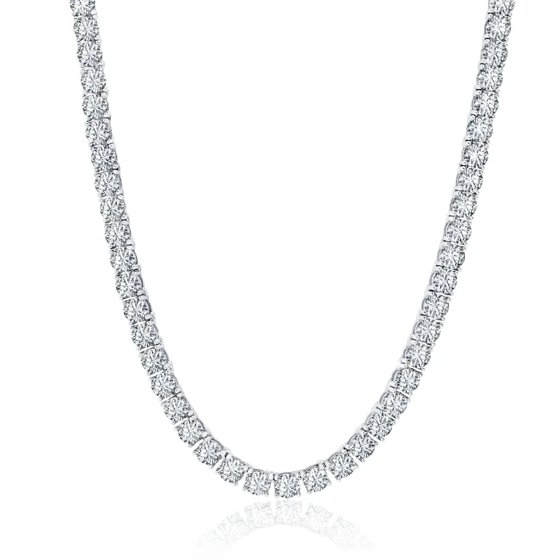 Celtic knot wedding band Luxe Layers Sterling Silver 4MM Round Cubic Zirconia 20-inch Tennis Necklace