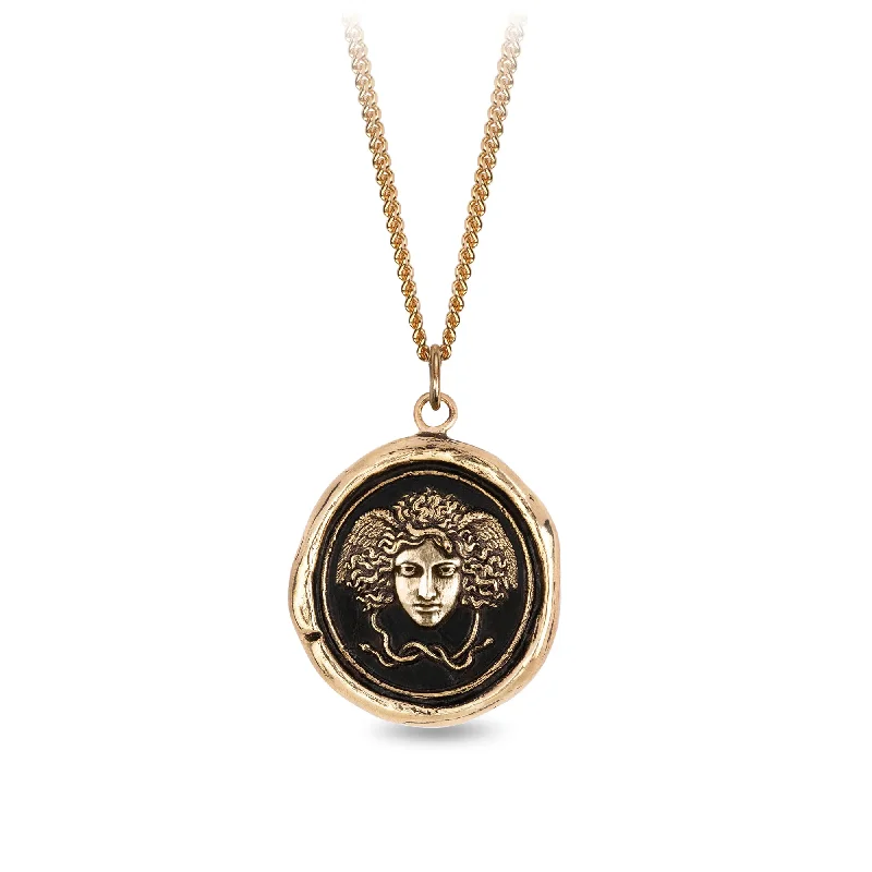 personalized pet photo necklace Medusa 14K Gold Signature Talisman