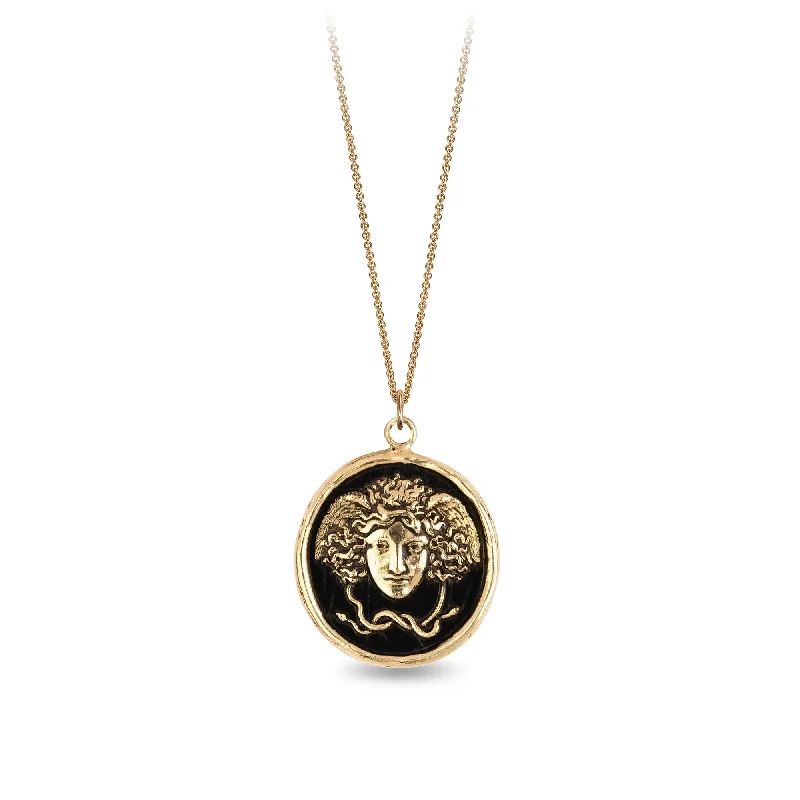 sterling silver charm anklet Medusa 14K Gold Talisman