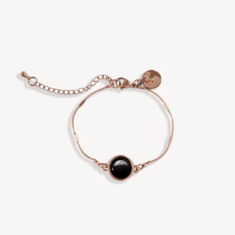 personalized coordinates ring custom Mini Satellite Bracelet in Rose Gold