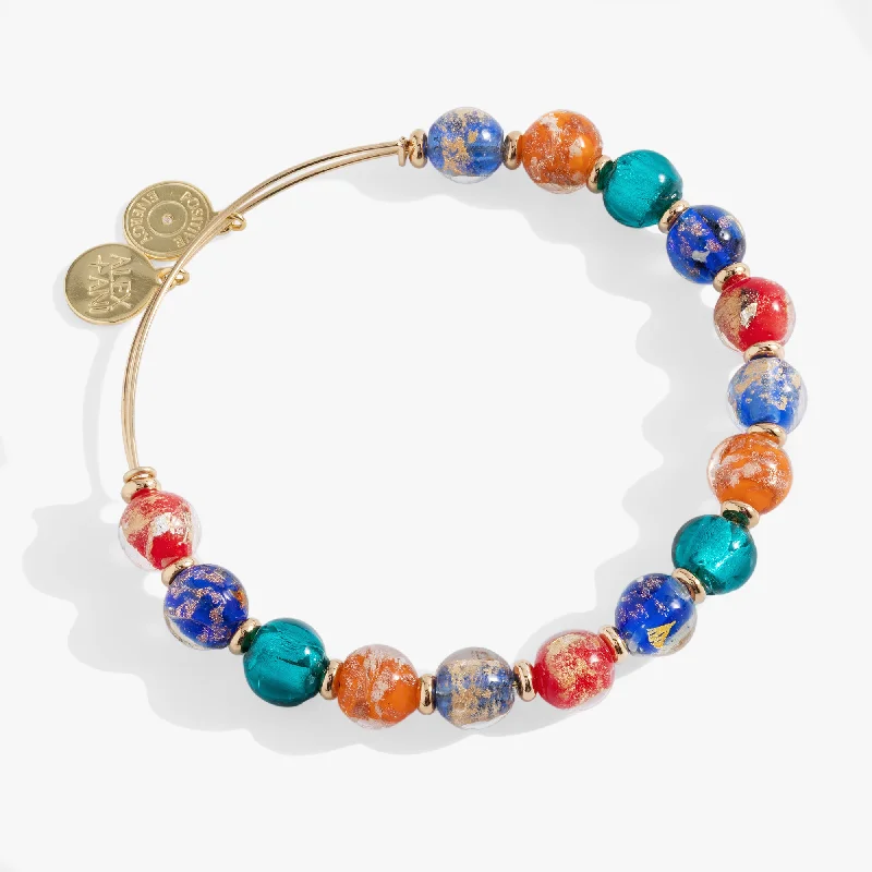 sterling silver charm anklet Murano Beads Round Beaded Bangle