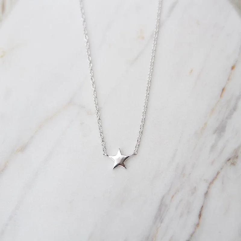 minimalist moonstone bracelet Little Star Necklace - Sterling Silver