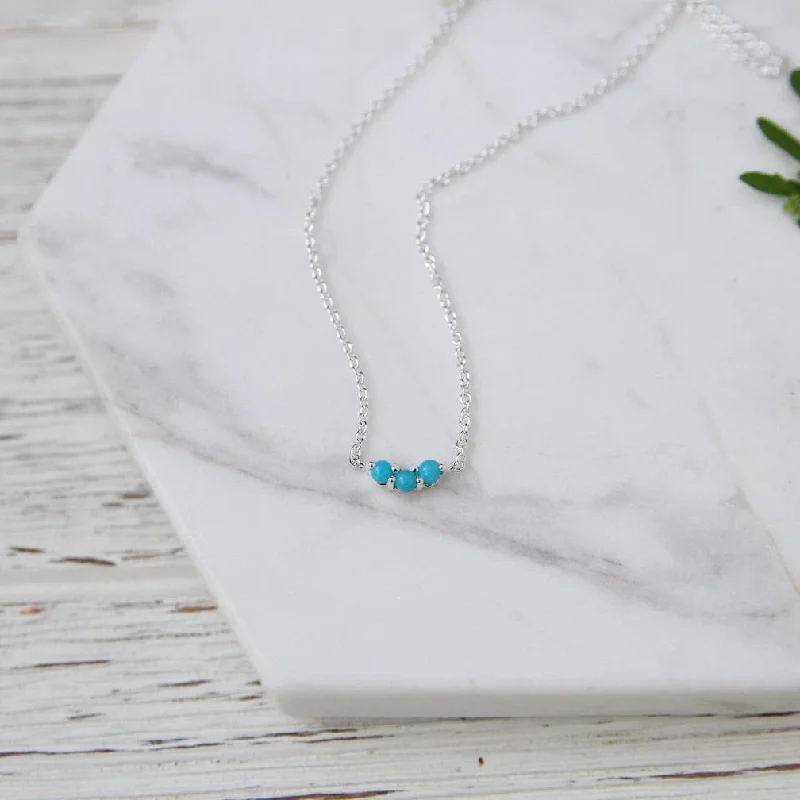 simple crescent moon ring Little Curved Turquoise Necklace
