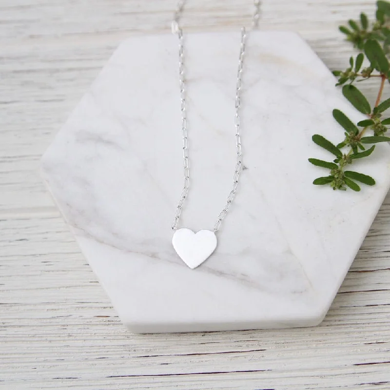 white opal engagement ring Flat Heart with Parallel Chain Necklace